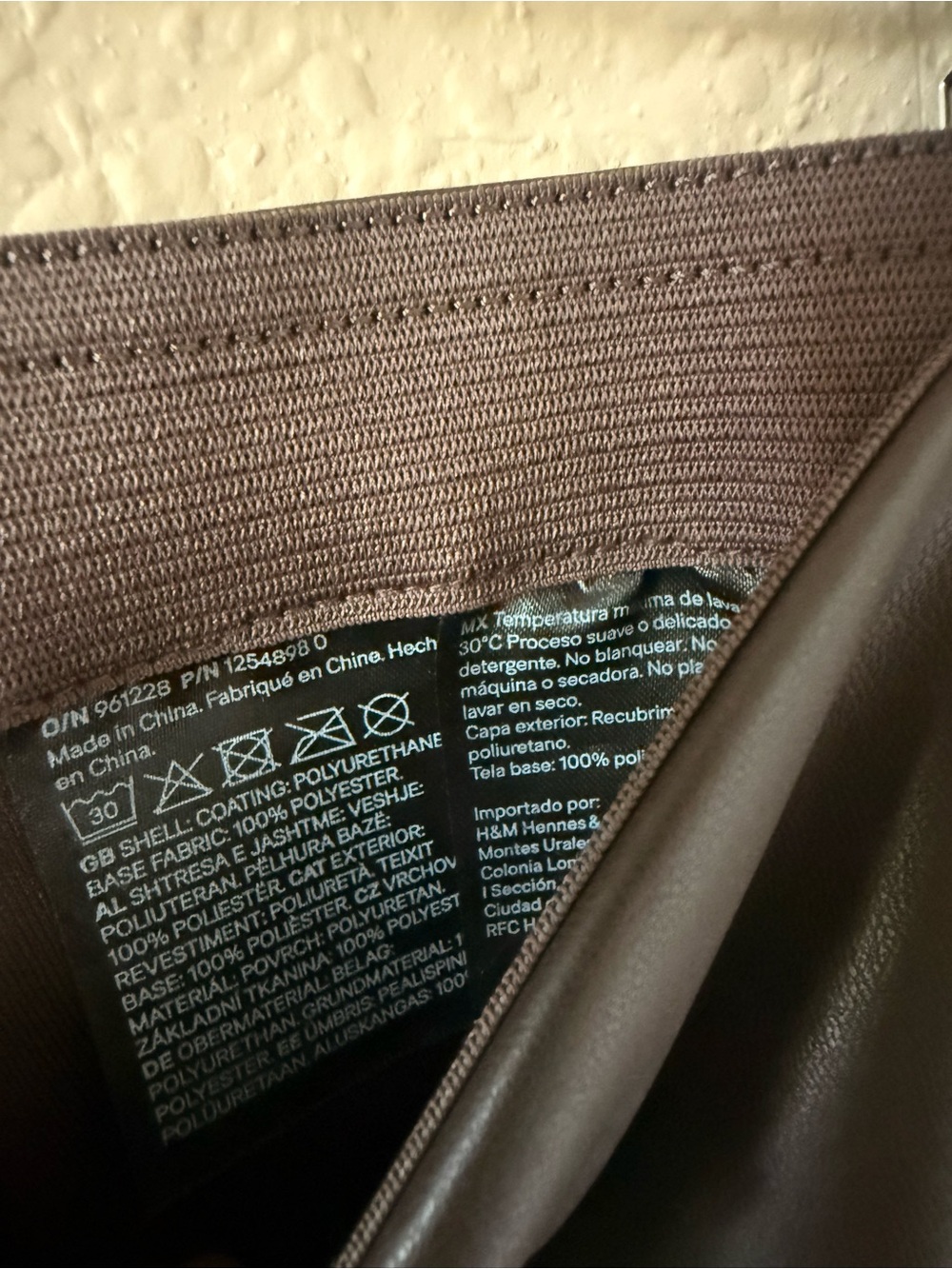 H&M Brown Faux Leather Straight-Leg Pants - Picture 6 of 7